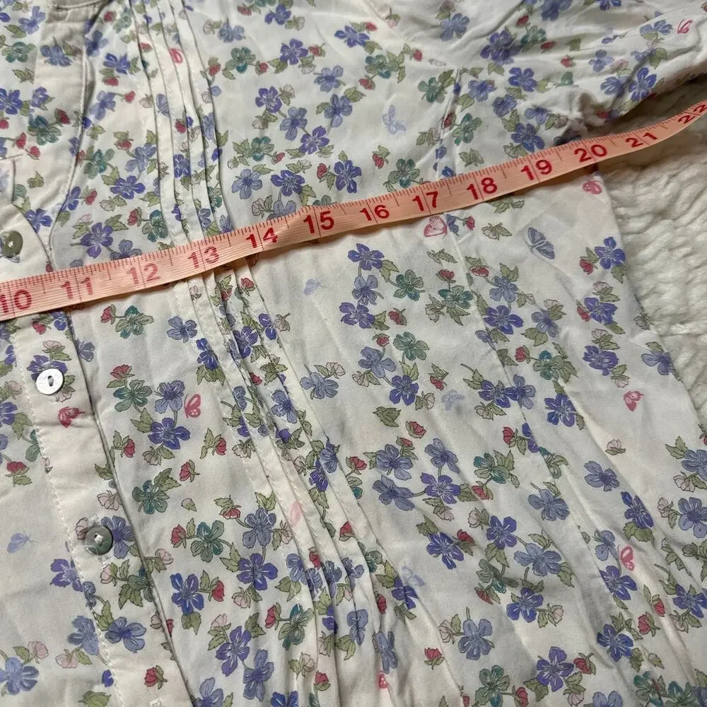 Jane and Delancey Floral Button Front Lightweight Top Cottagecore Lavender PP2 - Picture 7 of 10